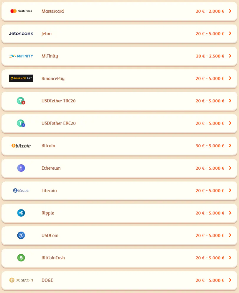 billybets-Zahlungsmethoden